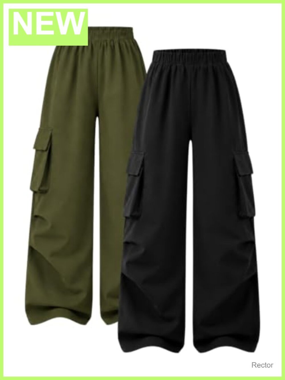 Tween Girls Wide Leg Cargo Sweatpants 2 Pack Cotton Blend